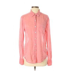 Caslon Lightweight Coral Gauzy Slub Cotton Shirt S